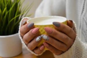 nails, hands, cup